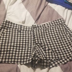 Checkered shorts.